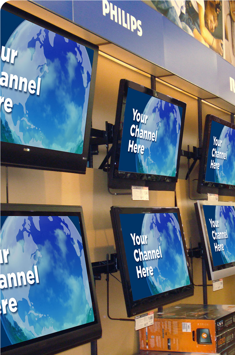 Digital Signage Content Management Software used for TV screens signage in a retail store