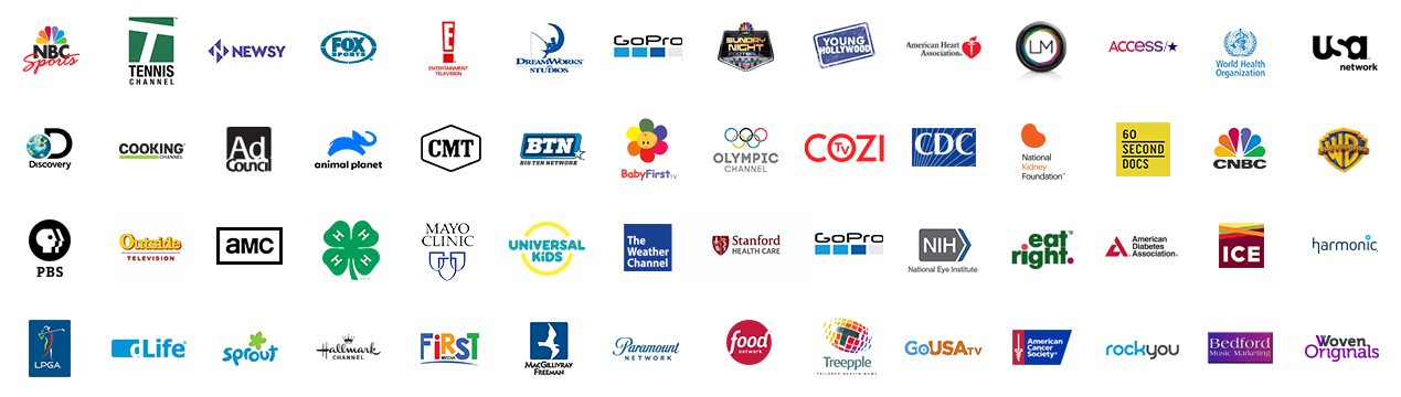 wovencontent digital signage content partners logos