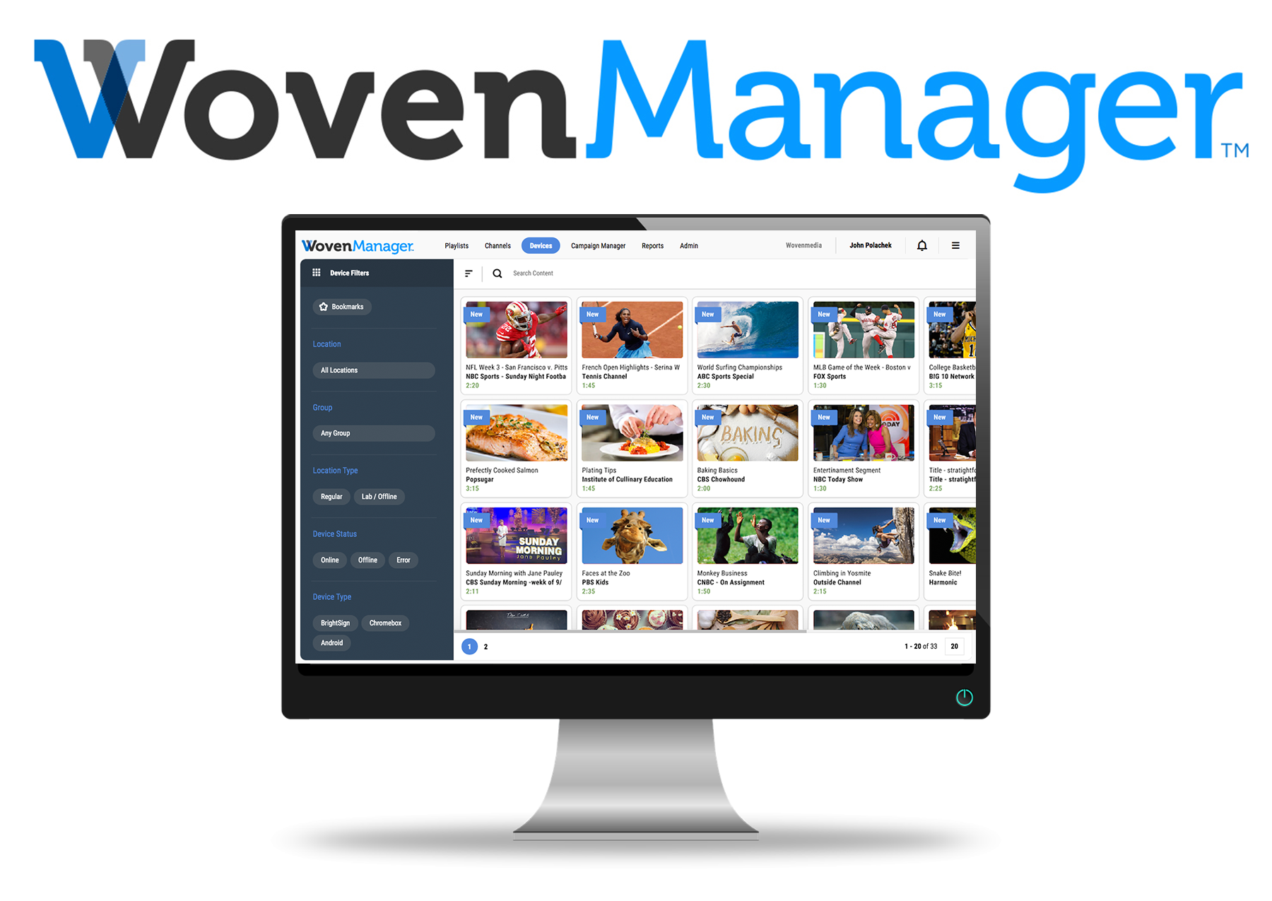 WovenManager digital signage CMS