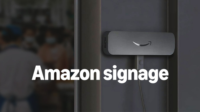 Amazon signage and Wovenmedia